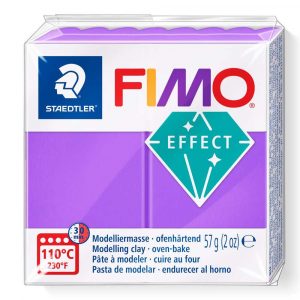 FIMO, Masa plastyczna termoutwardzalna Effect, fioletowa przezroczysta, 57g, kostka S 8020-604
