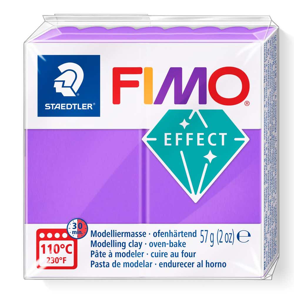 FIMO, Masa plastyczna termoutwardzalna Effect, fioletowa przezroczysta, 57g, kostka S 8020-604