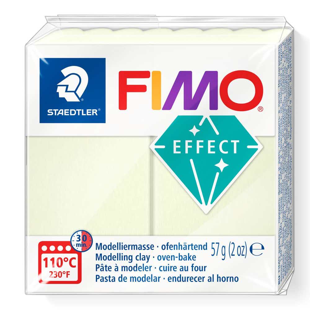 FIMO, Masa plastyczna termoutwardzalna Effect, fosforyzująca, 57g, kostka S 8020-04
