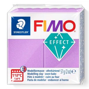 FIMO, Masa plastyczna termoutwardzalna Effect, liliowa perłowa, 57g, kostka S 8020-607