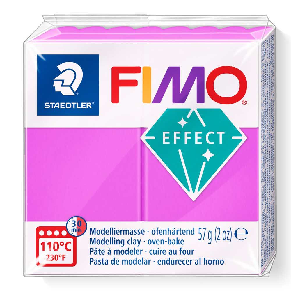 FIMO, Masa plastyczna termoutwardzalna Effect, neon fioletowy, 57g, kostka S 8010-601