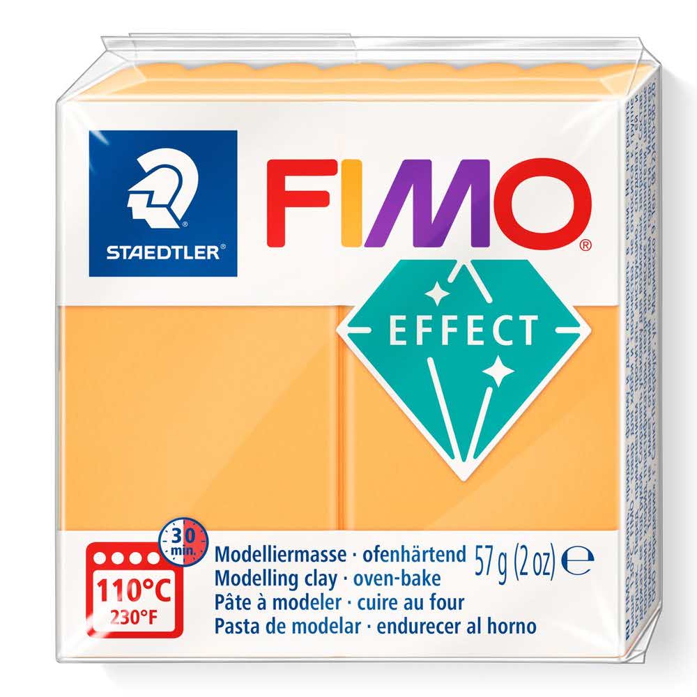 FIMO, Masa plastyczna termoutwardzalna Effect, neon pomarańczowy, 57g, kostka S 8010-401