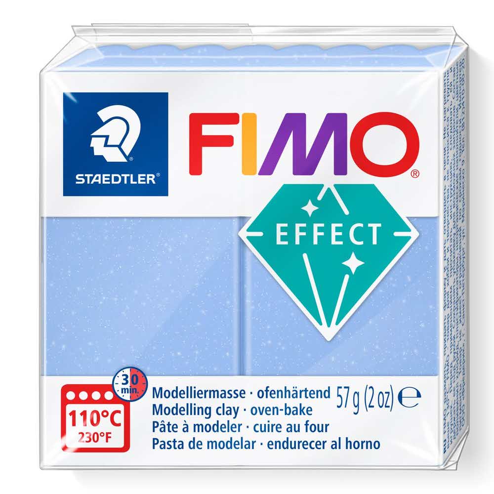 FIMO, Masa plastyczna termoutwardzalna Effect, niebieska agat, przezroczysto perłowa, 57g, kostka S 8020-386