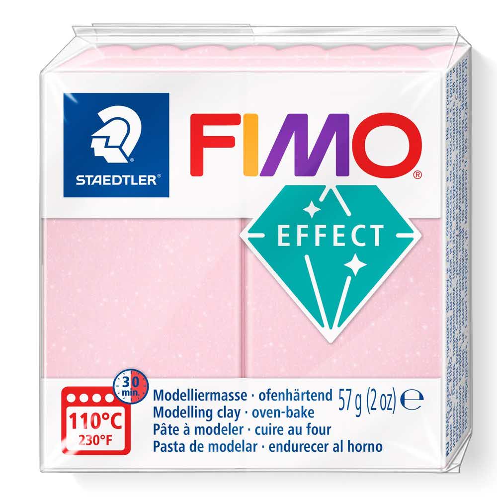 FIMO, Masa plastyczna termoutwardzalna Effect, różowa kryształowa, 57g, kostka S 8020-206