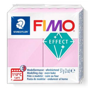 FIMO, Masa plastyczna termoutwardzalna Effect, różowa pastelowa, 57g, kostka S 8020-205