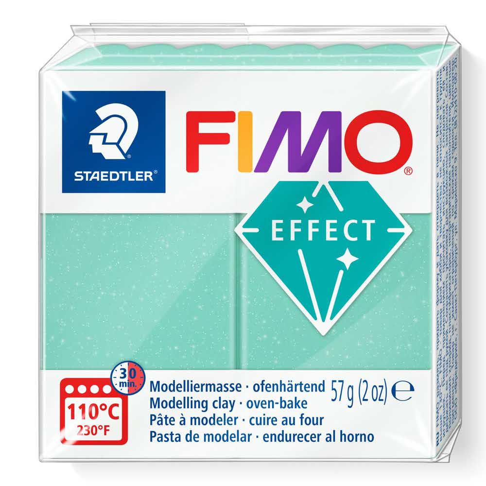FIMO, Masa plastyczna termoutwardzalna Effect, zielona jadeit, transp-perłowa, 57g, kostka S 8020-506
