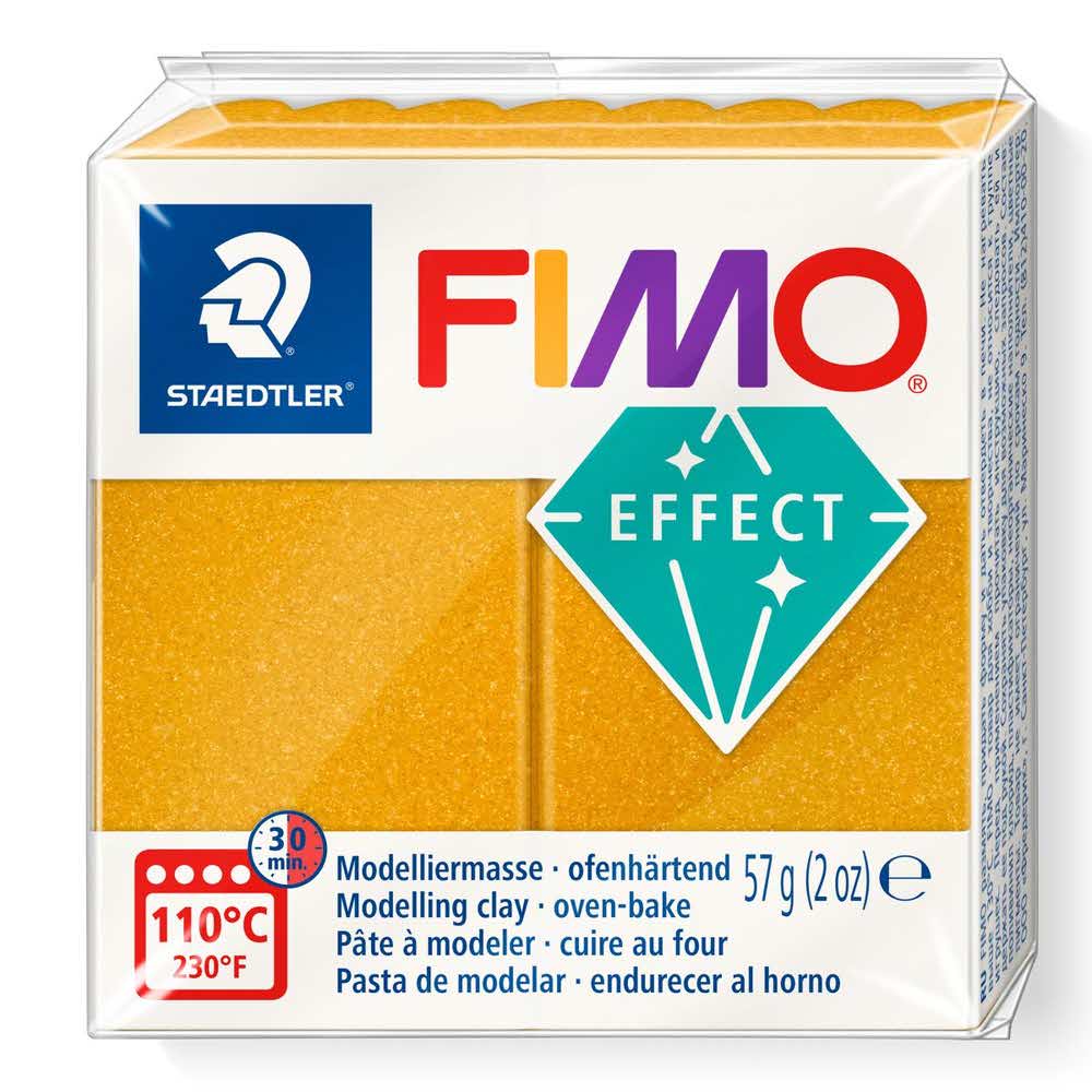 FIMO, Masa plastyczna termoutwardzalna Effect, złota metaliczna, 57g, kostka S 8020-11