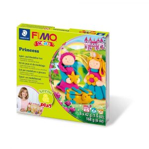 FIMO, Masa plastyczna termoutwardzalna Kids, Form&Play Księżniczki, 42g, 4 kostki, zestaw z akcesoriami S 8034 06
