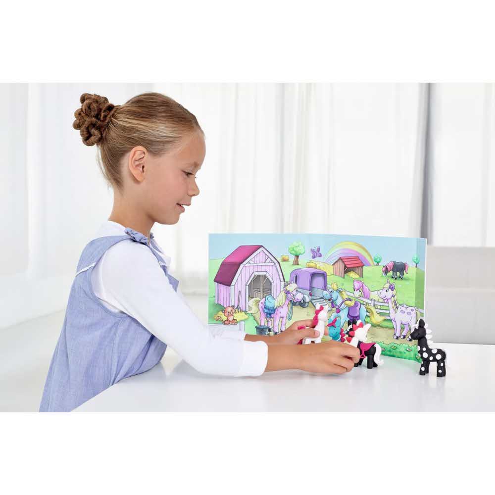FIMO, Masa plastyczna termoutwardzalna Kids, Form&Play Kucyki, 42g, 4 kostki, zestaw z akcesoriami S 8034 08 - obrazek 10
