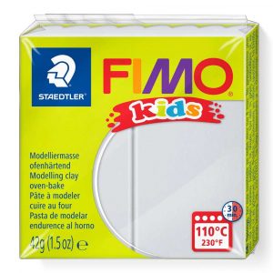 FIMO, Masa plastyczna termoutwardzalna Kids, jasnoszara, 42g, kostka S 8030-80