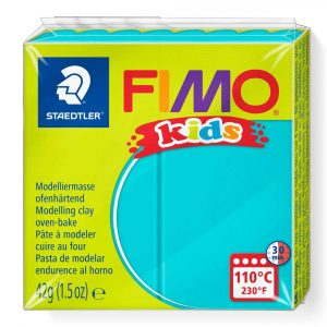 FIMO, Masa plastyczna termoutwardzalna Kids, turkusowa, 42g, kostka S 8030-39