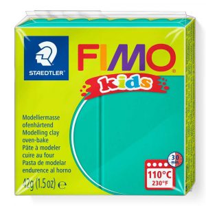 FIMO, Masa plastyczna termoutwardzalna Kids, zielona, 42g, kostka S 8030-5