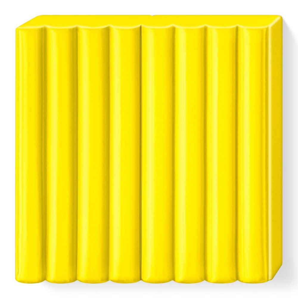 FIMO, Masa plastyczna termoutwardzalna Kids, żółta, 42g, kostka S 8030-1 - obrazek 2