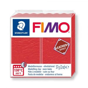 FIMO, Masa plastyczna termoutwardzalna Leather Effect, arbuzowa, kostka, 57g S 8010-249