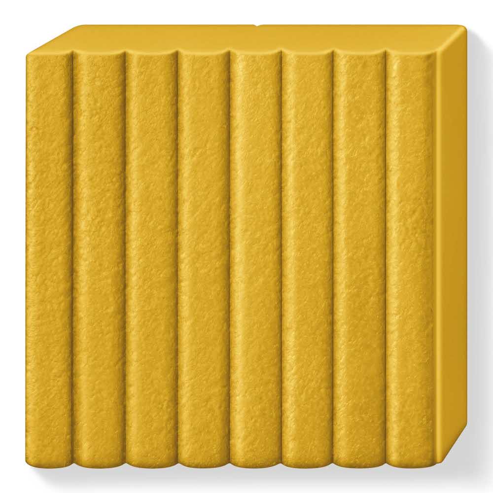 FIMO, Masa plastyczna termoutwardzalna Leather Effect, ochra, kostka, 57g S 8010-179 - obrazek 3