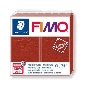 FIMO, Masa plastyczna termoutwardzalna Leather Effect, rdzawa, kostka, 57g S 8010-749