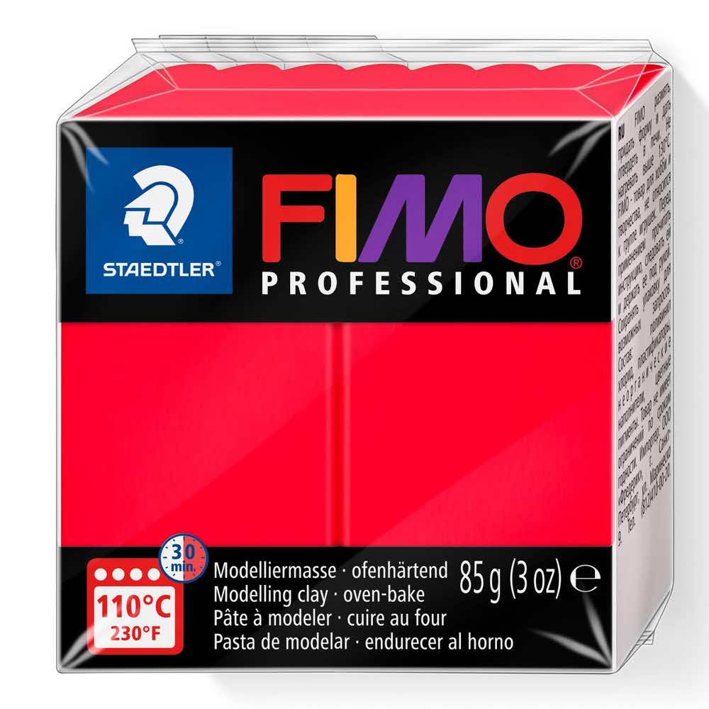 FIMO, Masa plastyczna termoutwardzalna Professional, czerwona, 85g S 8004-200