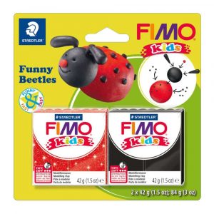 FIMO, Masa plastyczna termoutwardzalna, Śmieszne Biedronki, 42g, 2 kostki, zestaw z akcesoriami S 8035 12