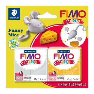 FIMO, Masa plastyczna termoutwardzalna, Śmieszne Myszki, 42g, 2 kostki, zestaw z akcesoriami S 8035 11
