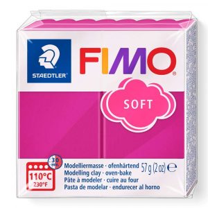 FIMO, Masa plastyczna termoutwardzalna Soft, amarantowa, 57g, kostka S 8020-22