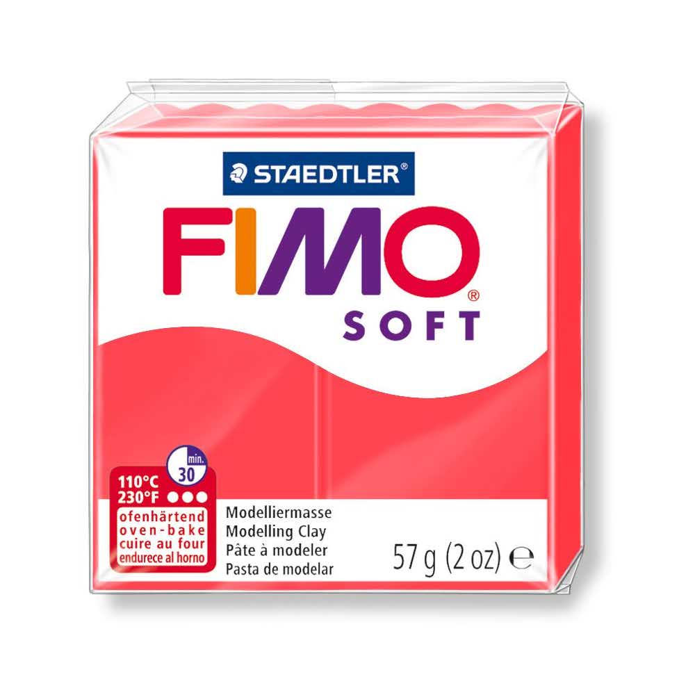 FIMO, Masa plastyczna termoutwardzalna Soft, arbuzowa, 57g, kostka S 8020-40