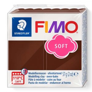 FIMO, Masa plastyczna termoutwardzalna Soft, czekoladowa, 57g, kostka S 8020-75