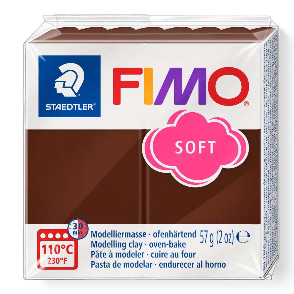 FIMO, Masa plastyczna termoutwardzalna Soft, czekoladowa, 57g, kostka S 8020-75