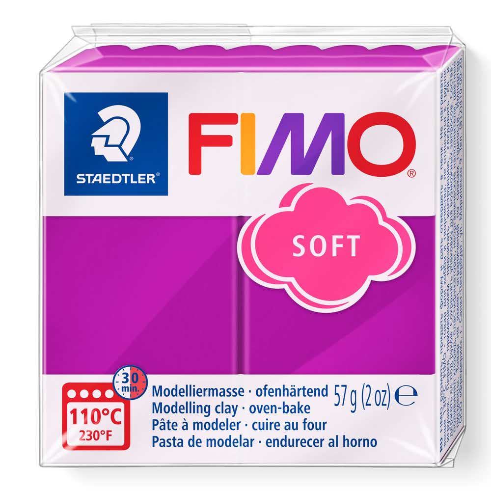 FIMO, Masa plastyczna termoutwardzalna Soft, fioletowa, 57g, kostka S 8020-61
