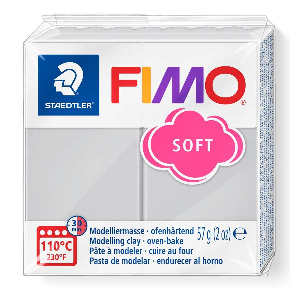 FIMO, Masa plastyczna termoutwardzalna Soft, jasnoszara, 57g, kostka S 8020-80