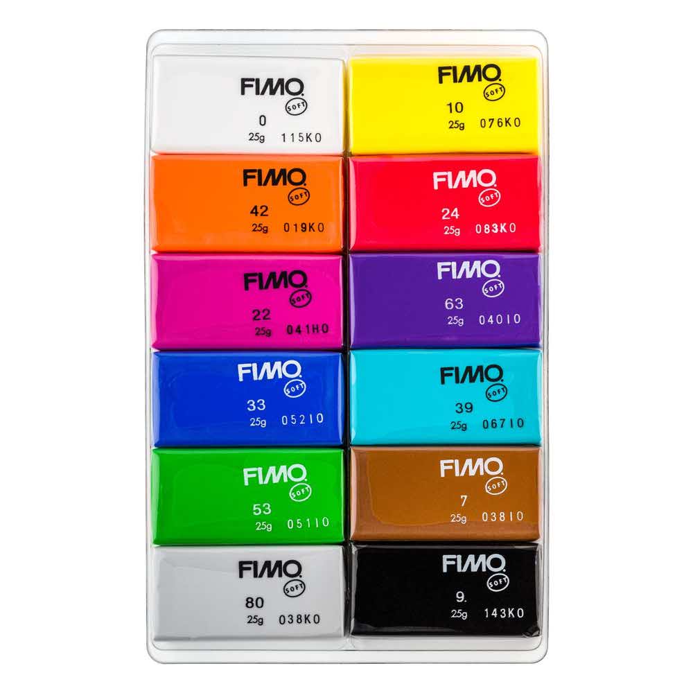FIMO, Masa plastyczna termoutwardzalna Soft, kolory Basic, zestaw, 25g, 12 kostek S 8023 C12-1 - obrazek 2