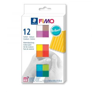 FIMO, Masa plastyczna termoutwardzalna Soft, kolory Brilliant, zestaw, 25g, 12 kostek S 8023 C12-2