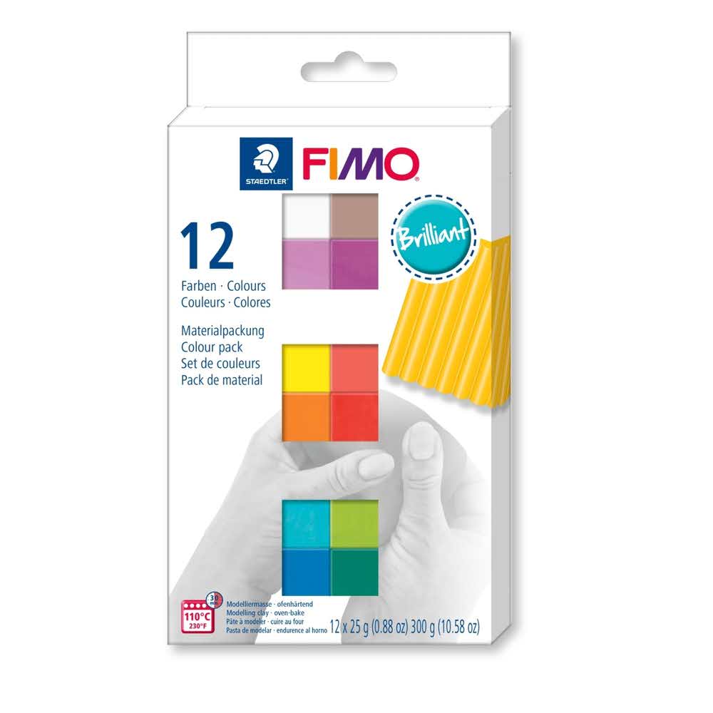 FIMO, Masa plastyczna termoutwardzalna Soft, kolory Brilliant, zestaw, 25g, 12 kostek S 8023 C12-2