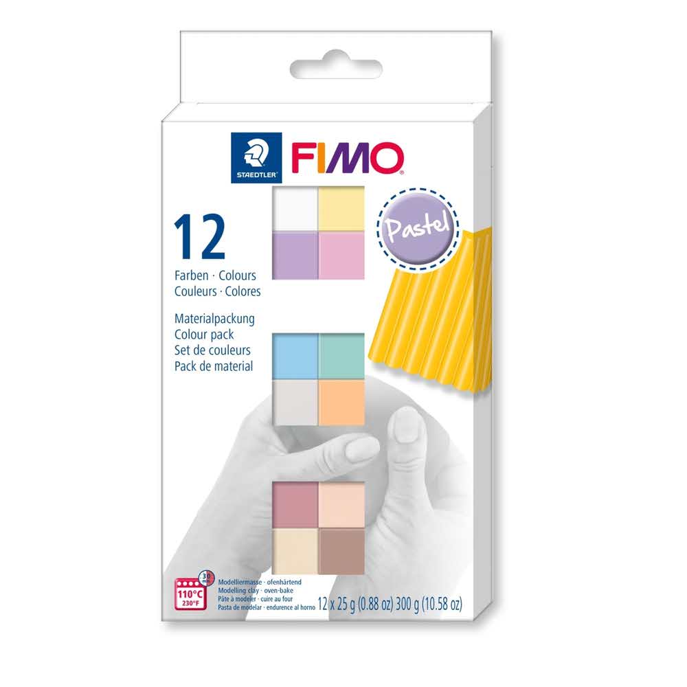 FIMO, Masa plastyczna termoutwardzalna Soft, kolory Pastel, zestaw, 25g, 12 kostek S 8023 C12-3