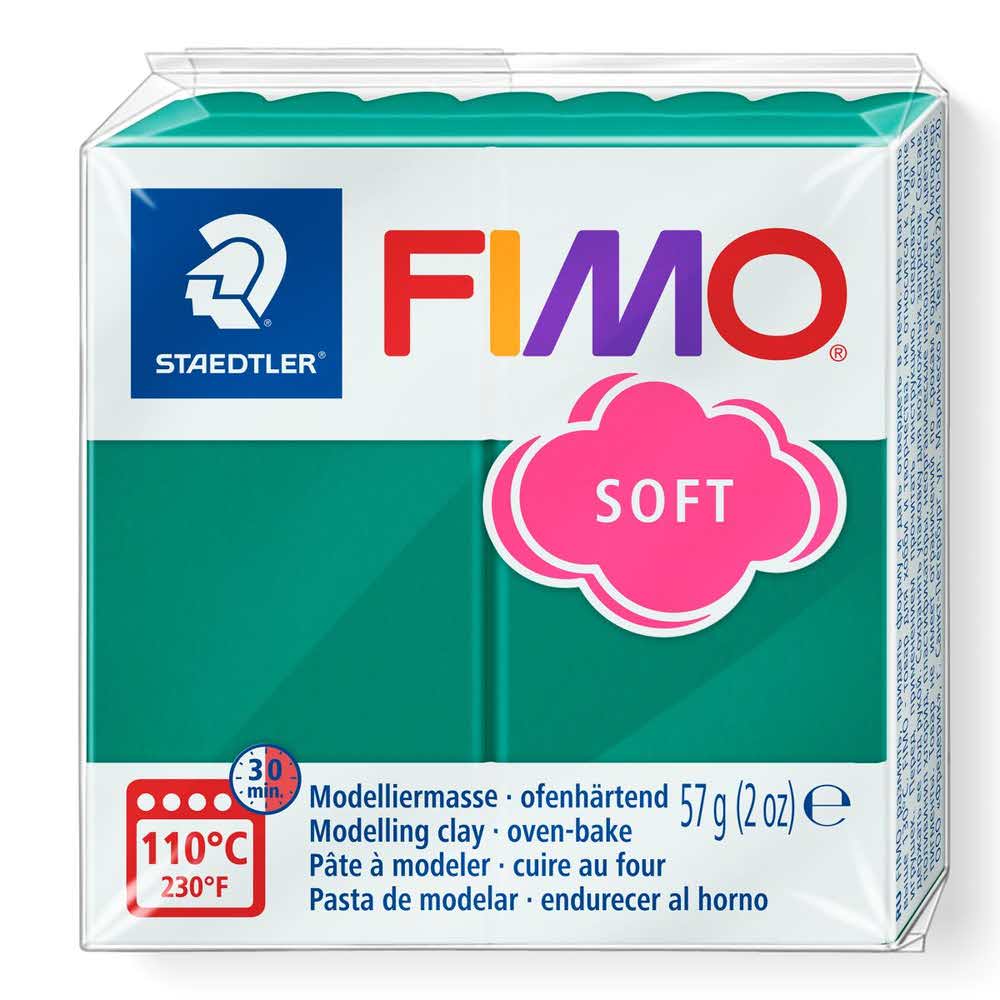 FIMO, Masa plastyczna termoutwardzalna Soft, szmaragdowa, 57g, kostka S 8020-56