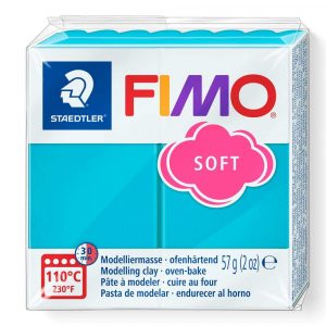 FIMO, Masa plastyczna termoutwardzalna Soft, turkusowa, 57g, kostka S 8020-39