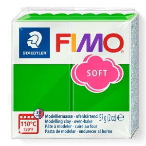 FIMO, Masa plastyczna termoutwardzalna Soft, zielona, 57g, kostka S 8020-53