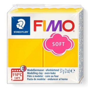 FIMO, Masa plastyczna termoutwardzalna Soft, żółta słoneczna, 57g, kostka S 8020-16