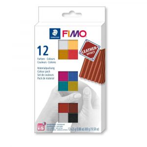 FIMO, Zestaw FIMO Leather Effect, 12 kostek x 25g, 12 kolorów S 8013 C12-2