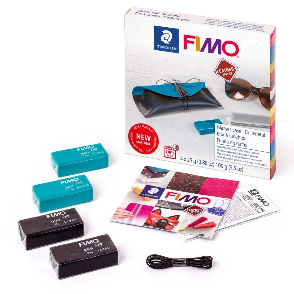 FIMO, Zestaw Fimo Leather Effect, Etui, 4 kostki 25g + akcesoria S 8015 DIY4 - obrazek 2