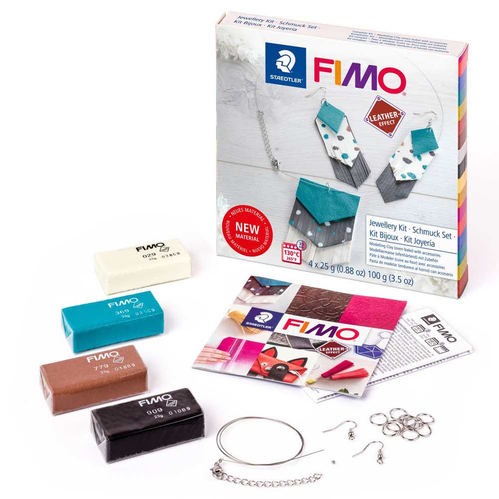 FIMO, Zestaw Leather effect, Biżuteria, 4 kostki x 25g + akcesoria S 8015 DIY1 - obrazek 2