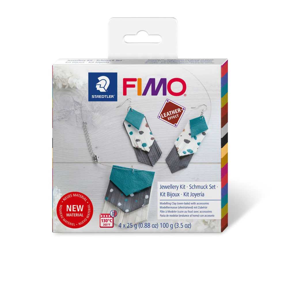 FIMO, Zestaw Leather effect, Biżuteria, 4 kostki x 25g + akcesoria S 8015 DIY1