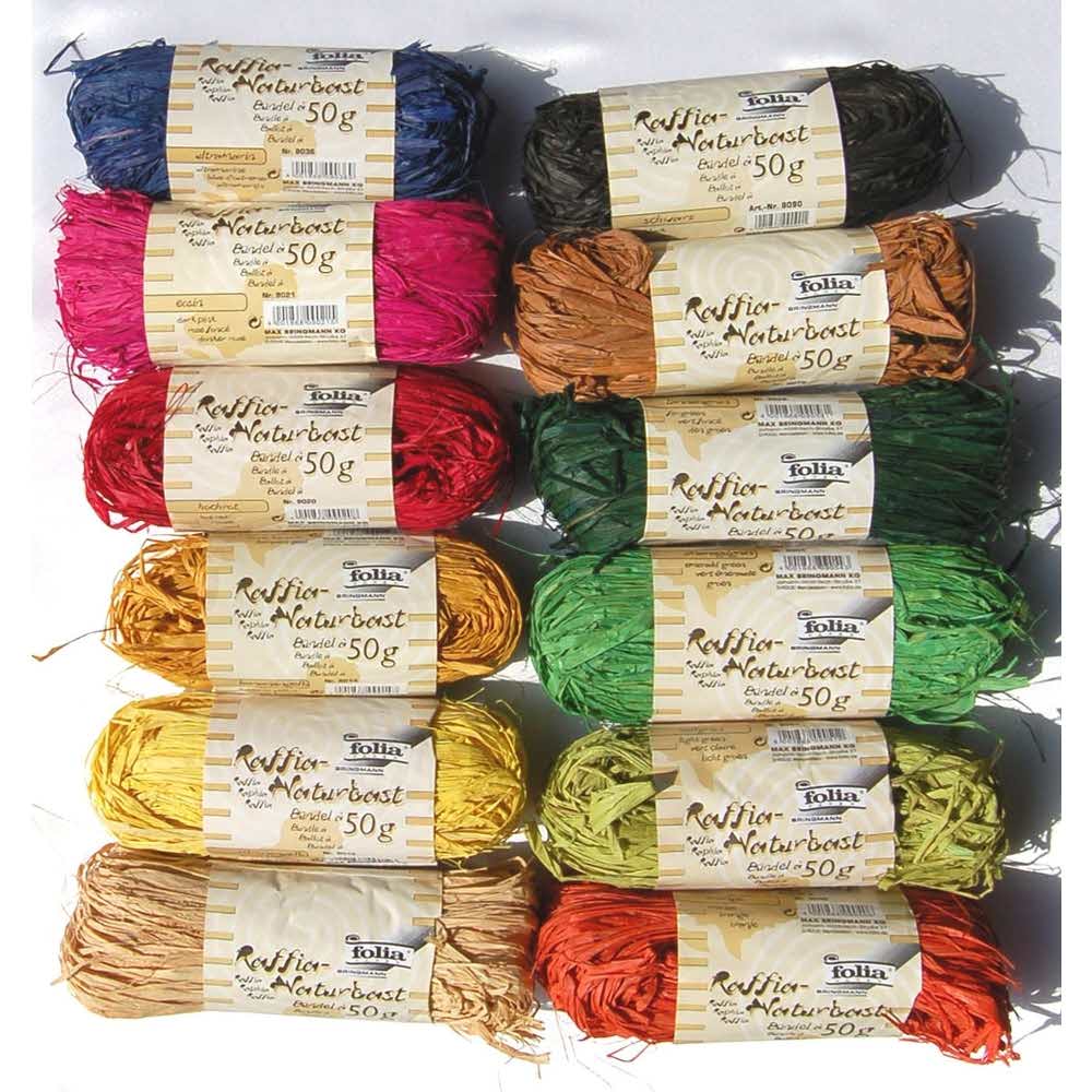 FOLIA, Rafia naturalna, brązowa, 50g FO 90-75