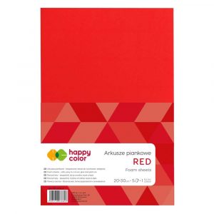 Happy Color, Arkusze piankowe, czerwone, A4, 5 arkuszy HA 7130 2030-2