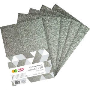 Happy Color, Arkusze piankowe SILVER Brokat, A4, 5 arkuszy HA 7132 2030-81