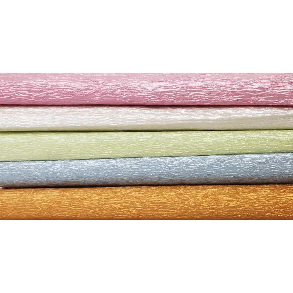 Happy Color, Bibuła marszczona MIX perłowy, 5 kolorów, 25x200 cm, 5 rolek HA 3640 2520- MIXPer