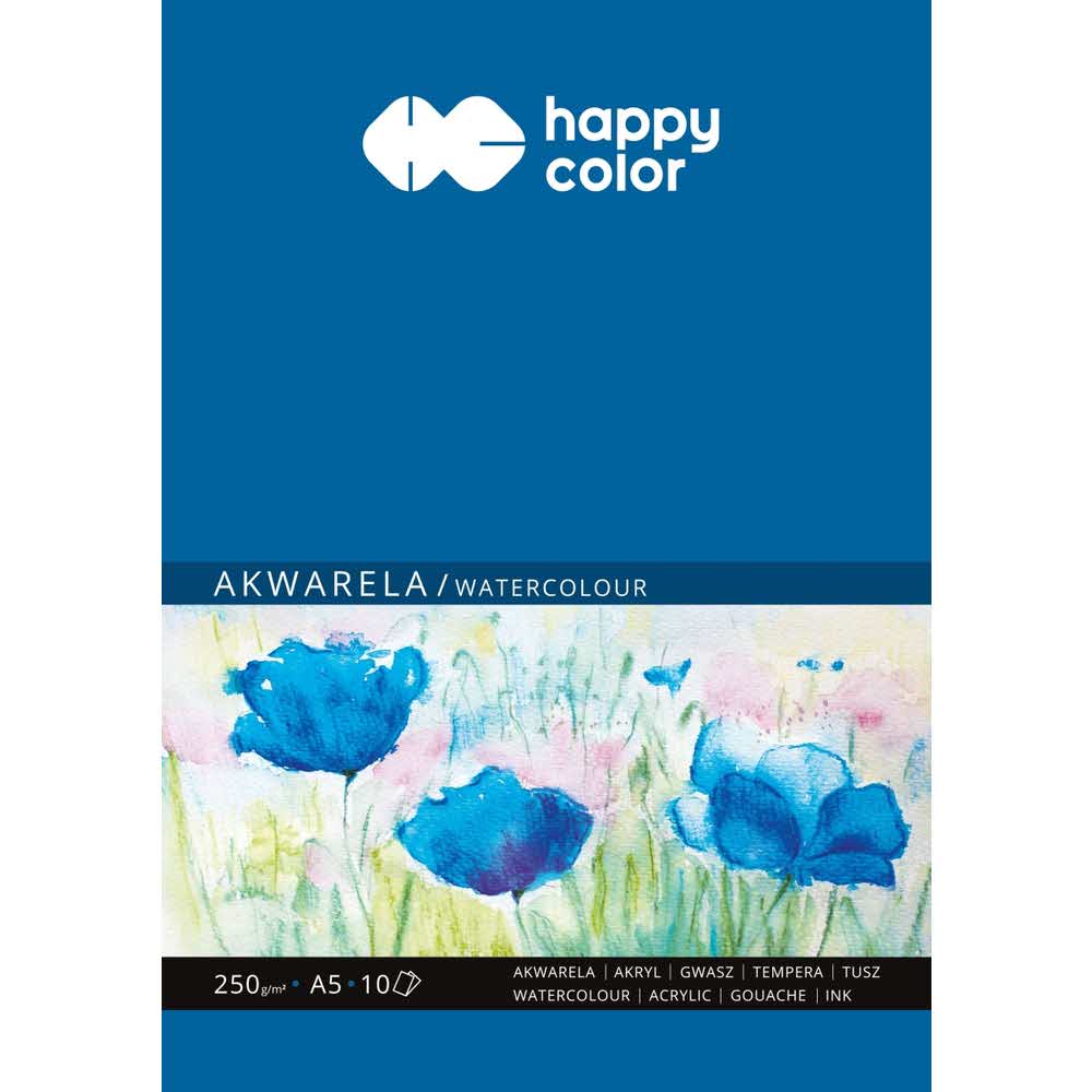Happy Color, Blok akwarelowy ART, biały, A5, 250g, 10 arkuszy HA 3725 1520-A10