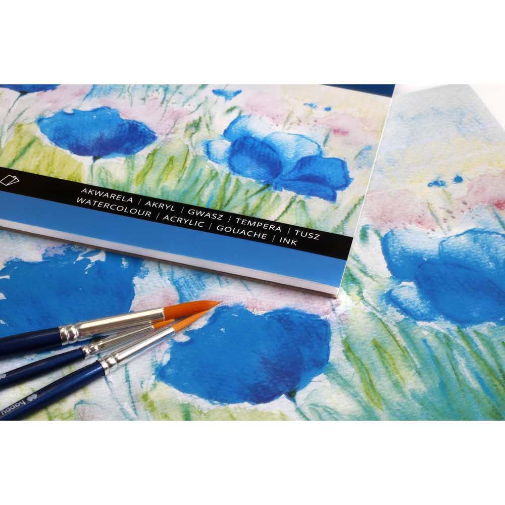 Happy Color, Blok akwarelowy ART, biały, A5, 250g, 10 arkuszy HA 3725 1520-A10 - obrazek 3