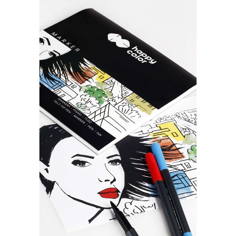 Happy Color, Blok do markerów ART, biały, A3, 100g, 25 arkuszy HA 3710 3040-A25 - obrazek 3