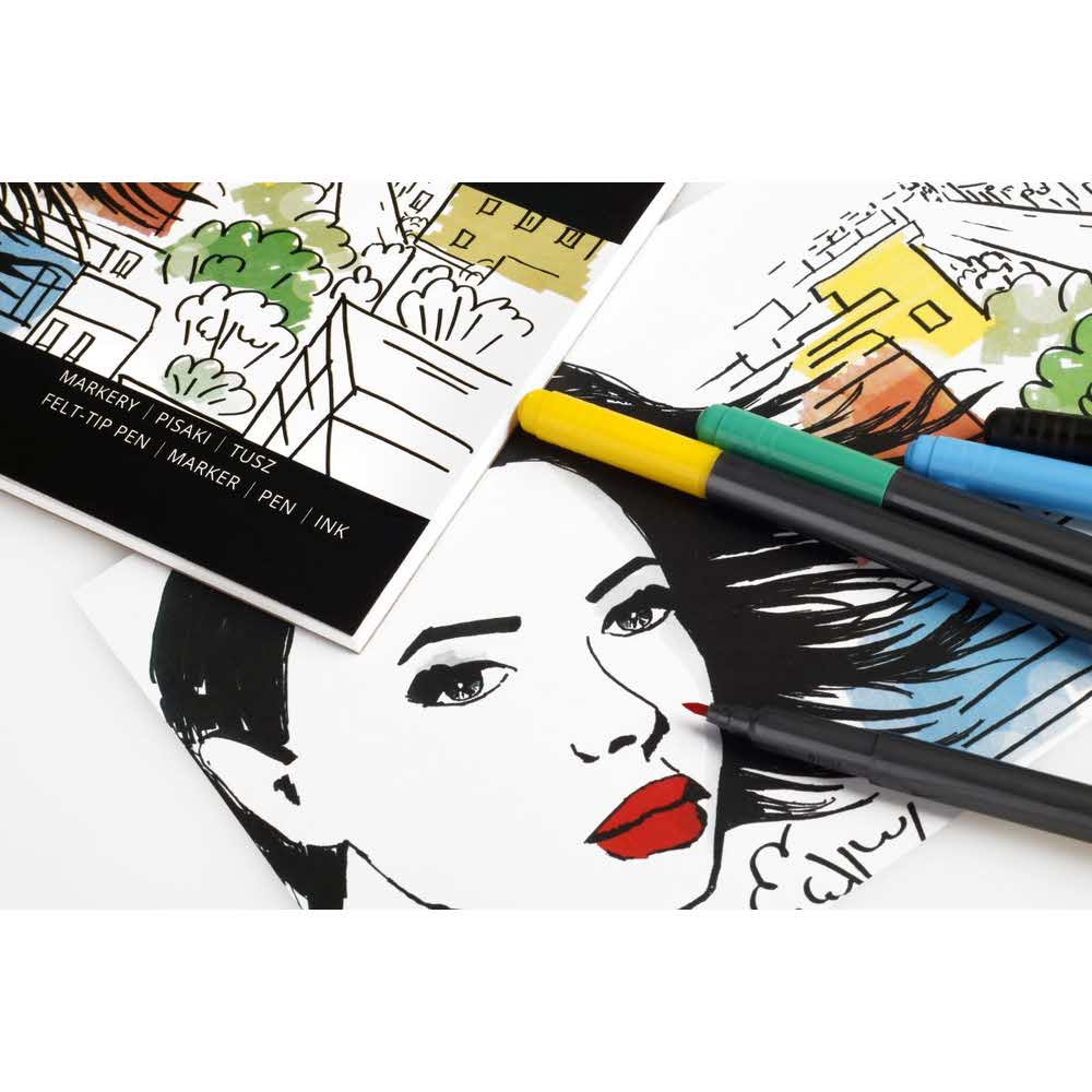 Happy Color, Blok do markerów ART, biały, A4, 100g, 25 arkuszy HA 3710 2030-A25 - obrazek 2