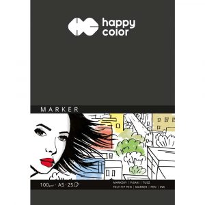 Happy Color, Blok do markerów ART, biały, A5, 100g, 25 arkuszy HA 3710 1520-A25